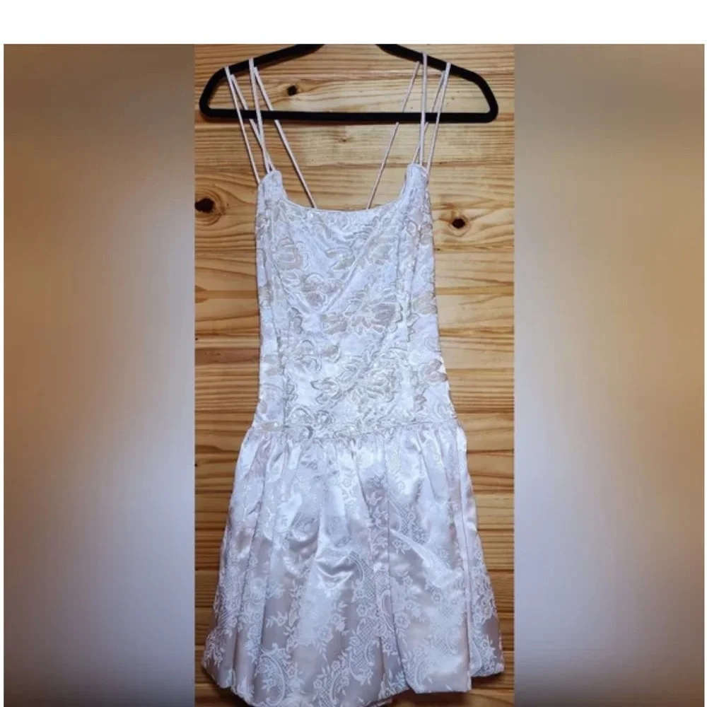 VINTAGE 1993 Jessica McClintock for Gunne Sax Sequin Dress with jacquard skirt - Picture 1 of 3
